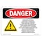Signmission OSHA Danger Sign, 7" Height, Rigid Plastic, Grain Bin Silo Safety, Landscape, L-1929 OS-DS-P-710-L-1929 - alternate 1